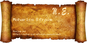 Moharics Efraim névjegykártya